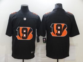 Wholesale Cheap Men\'s Cincinnati Bengals #9 Joe Burrow Black 2020 Shadow Logo Vapor Untouchable Stitched NFL Nike Limited Jersey