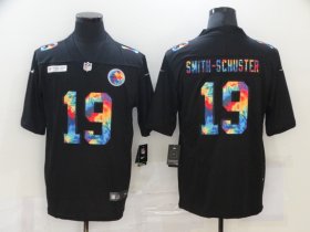 Wholesale Cheap Men\'s Pittsburgh Steelers #19 JuJu Smith-Schuster Multi-Color Black 2020 NFL Crucial Catch Vapor Untouchable Nike Limited Jersey