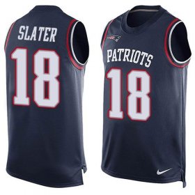 Wholesale Cheap Nike Patriots #18 Matt Slater Navy Blue Team Color Men\'s Stitched NFL Limited Tank Top Jersey