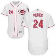 Wholesale Cheap Reds #24 Tony Perez White Flexbase Authentic Collection Stitched MLB Jersey