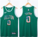 Wholesale Men's Boston Celtics #0 Jayson Tatum USA Flag Green Stitched Jersey