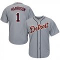 Wholesale Cheap Tigers #1 Josh Harrison Grey New Cool Base Stitched MLB Jersey