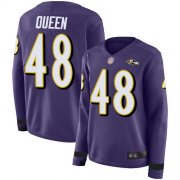 Wholesale Cheap Nike Ravens #48 Patrick Queen Purple Team Color Women's Stitched NFL Limited Therma Long Sleeve Jersey