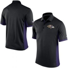 Wholesale Cheap Men\'s Nike NFL Baltimore Ravens Black Team Issue Performance Polo