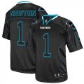 Wholesale Cheap Nike Panthers #1 Cam Newton Lights Out Black Men's Stitched NFL Elite Jersey