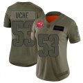Cheap Nike Patriots #53 Josh Uche Camo Women's Stitched NFL Limited 2019 Salute To Service Jersey