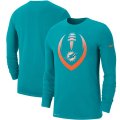 Wholesale Cheap Miami Dolphins Nike Fan Gear Modern Icon Performance Long Sleeve T-Shirt Aqua