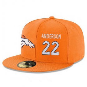 Wholesale Cheap Denver Broncos #22 C.J. Anderson Snapback Cap NFL Player Orange with White Number Stitched Hat
