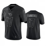 Wholesale Cheap Men's Tennessee Titans #17 Ryan Tannehill Black Reflective Limited Stitched Football Jersey