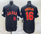 Cheap Mens Japan Baseball #16 Shohei Ohtani Number 2023 Black World Classic Stitched Jersey