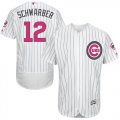 Wholesale Cheap Cubs #12 Kyle Schwarber White(Blue Strip) Flexbase Authentic Collection Mother's Day Stitched MLB Jersey