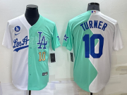 Wholesale Mens Los Angeles Dodgers #10 Justin Turner White Green Number 2022 Celebrity Softball Game Cool Base Jersey
