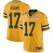Wholesale Cheap Nike Packers #17 Davante Adams Yellow Men's 100th Season Stitched NFL Limited Rush Jersey