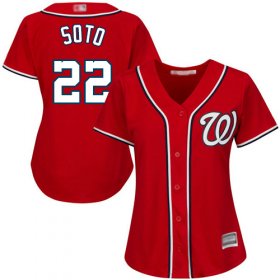 Wholesale Cheap Nationals #22 Juan Soto Red Alternate Women\'s Stitched MLB Jersey