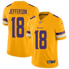 Wholesale Cheap Nike Vikings #18 Justin Jefferson Gold Men\'s Stitched NFL Limited Inverted Legend Jersey