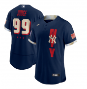 Wholesale Cheap Men's New York Yankees #99 Aaron Judge 2021 Navy All-Star Flex Base Stitched MLB Jersey