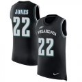 Wholesale Cheap Nike Eagles #22 Sidney Jones Black Alternate Men's Stitched NFL Limited Rush Tank Top Jersey