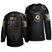 Wholesale Cheap Adidas Flyers #28 Claude Giroux Men's 2019 Black Golden Edition Authentic Stitched NHL Jersey