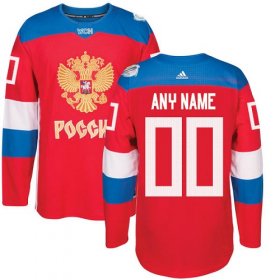 Wholesale Cheap Men\'s Adidas Team Russia Personalized Authentic Red Road 2016 World Cup NHL Jersey