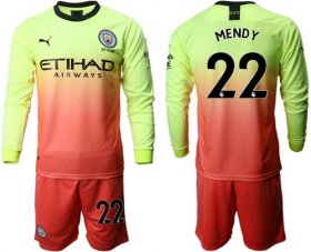 Wholesale Cheap Manchester City #22 Mendy Third Long Sleeves Soccer Club Jersey