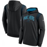 Wholesale Cheap Mens Carolina Panthers Black Sideline Stack Performance Pullover Hoodie