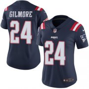 Wholesale Cheap Nike Patriots #24 Stephon Gilmore Navy Blue Women's Stitched NFL Limited Rush Jersey
