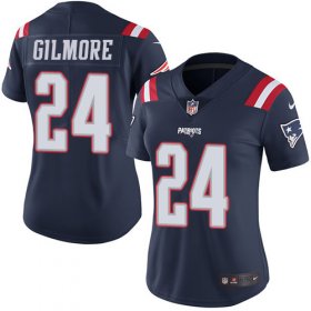 Wholesale Cheap Nike Patriots #24 Stephon Gilmore Navy Blue Women\'s Stitched NFL Limited Rush Jersey