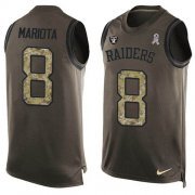 Wholesale Cheap Nike Raiders #8 Marcus Mariota Green Men's Stitched NFL Limited Salute To Service Tank Top Jersey