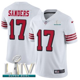Wholesale Cheap Nike 49ers #17 Emmanuel Sanders White Super Bowl LIV 2020 Rush Men\'s Stitched NFL Vapor Untouchable Limited Jersey