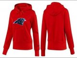 Wholesale Cheap Women's Carolina Panthers Logo Pullover Hoodie Red
