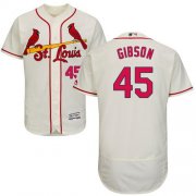 Wholesale Cheap Cardinals #45 Bob Gibson Cream Flexbase Authentic Collection Stitched MLB Jersey