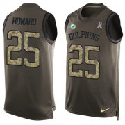 Wholesale Cheap Nike Dolphins #25 Xavien Howard Green Men's Stitched NFL Limited Salute To Service Tank Top Jersey