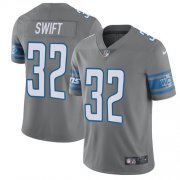 Wholesale Cheap Nike Lions #32 D'Andre Swift Gray Men's Stitched NFL Limited Rush Jersey