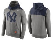Wholesale Cheap Men's New York Yankees Nike Gray Cooperstown Collection Hybrid Pullover Hoodie_1