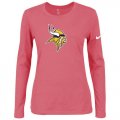 Wholesale Cheap Women's Nike Minnesota Vikings Of The City Long Sleeve Tri-Blend NFL T-Shirt Pink