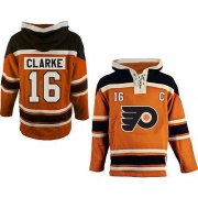 Wholesale Cheap Flyers #16 Bobby Clarke Orange Sawyer Hooded Sweatshirt Stitched NHL Jersey