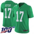 Wholesale Cheap Nike Eagles #17 Alshon Jeffery Green Men's Stitched NFL Limited Rush 100th Season Jersey