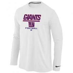 Wholesale Cheap Nike New York Giants Critical Victory Long Sleeve T-Shirt White