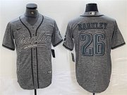 Cheap Men's Philadelphia Eagles #26 Saquon Barkley Gray Cool Base Baseball Stitched Jersey