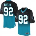 Wholesale Cheap Nike Panthers #92 Vernon Butler Black/Blue Men's Stitched NFL Elite Fadeaway Fashion Jersey