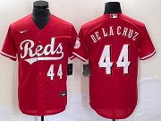 Wholesale Cheap Youth Cincinnati Reds #44 Elly De La Cruz Number Red Cool Base Stitched Baseball Jersey