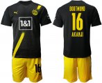 Wholesale Cheap Men 2020-2021 club Dortmund away 16 black Soccer Jerseys