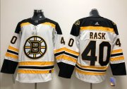 Wholesale Cheap Adidas Bruins #40 Tuukka Rask White Road Authentic Stitched NHL Jersey