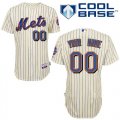 Wholesale Cheap Mets Personalized Authentic Cream Blue Strip 2010 Cool Base MLB Jersey (S-3XL)