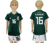 Wholesale Cheap Mexico #16 H.Herrera Home Kid Soccer Country Jersey