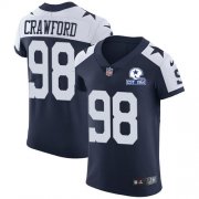 Wholesale Cheap Nike Cowboys #98 Tyrone Crawford Navy Blue Thanksgiving Men's Stitched With Established In 1960 Patch NFL Vapor Untouchable Throwback Elite Jersey