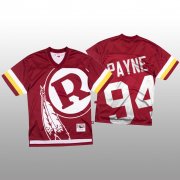 Wholesale Cheap NFL Washington Redskins #94 Daron Payne Red Men's Mitchell & Nell Big Face Fashion Limited NFL Jersey
