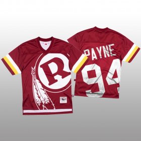 Wholesale Cheap NFL Washington Redskins #94 Daron Payne Red Men\'s Mitchell & Nell Big Face Fashion Limited NFL Jersey