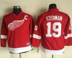 Wholesale Cheap Red Wings #19 Steve Yzerman Red CCM Throwback Stitched Youth NHL Jersey