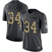 Wholesale Cheap Nike Raiders #34 Bo Jackson Black Men's Stitched NFL Limited 2016 Salute To Service Jersey